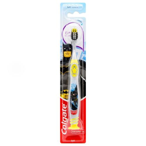 Colgate Batman Soft Toothbrush 6+ Οδοντόβουρτσα Μαλακή Σχεδιασμένη για τις Ανάγκες των Παιδιών 6 Χρονών & Άνω 1 Τεμάχιο - Γκρι
